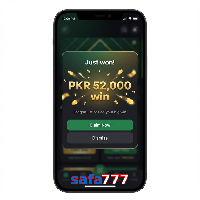 Main screen of Safa777 win page for PK players